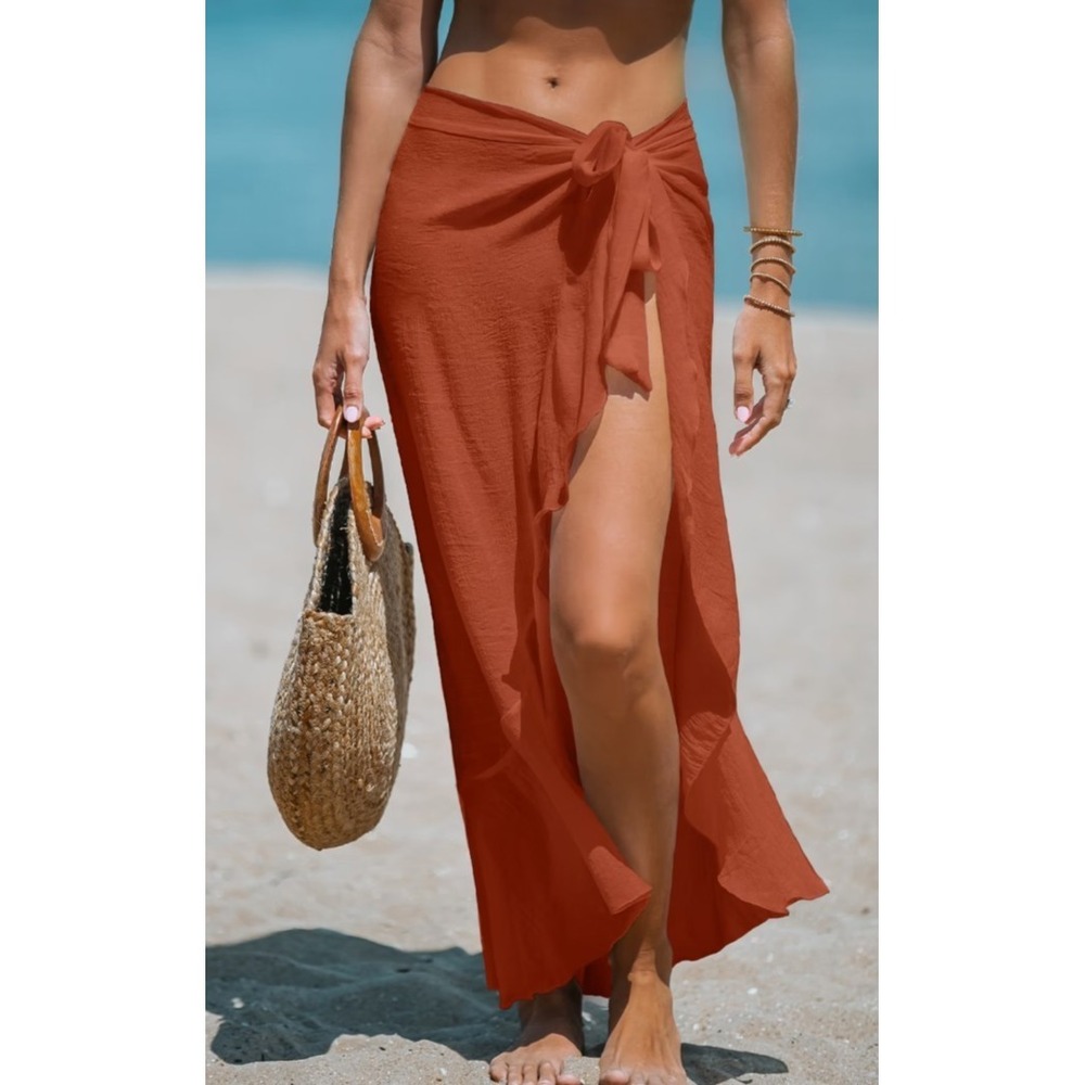 Cupshe Womens Brown Side Tie Sarong Swim Cover Up‎ - One Size - NWT